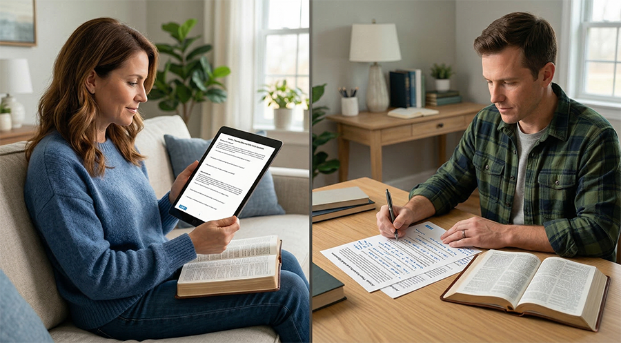 Bible Study Course in use